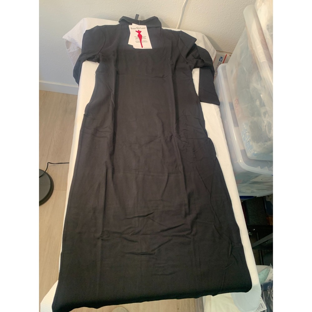 (K-288) Women with Control Black Turtleneck Maxi Dress XLT New QVC Stretch Knit - Picture 7 of 14
